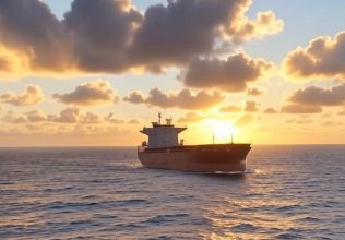 handysize bulker at sunset